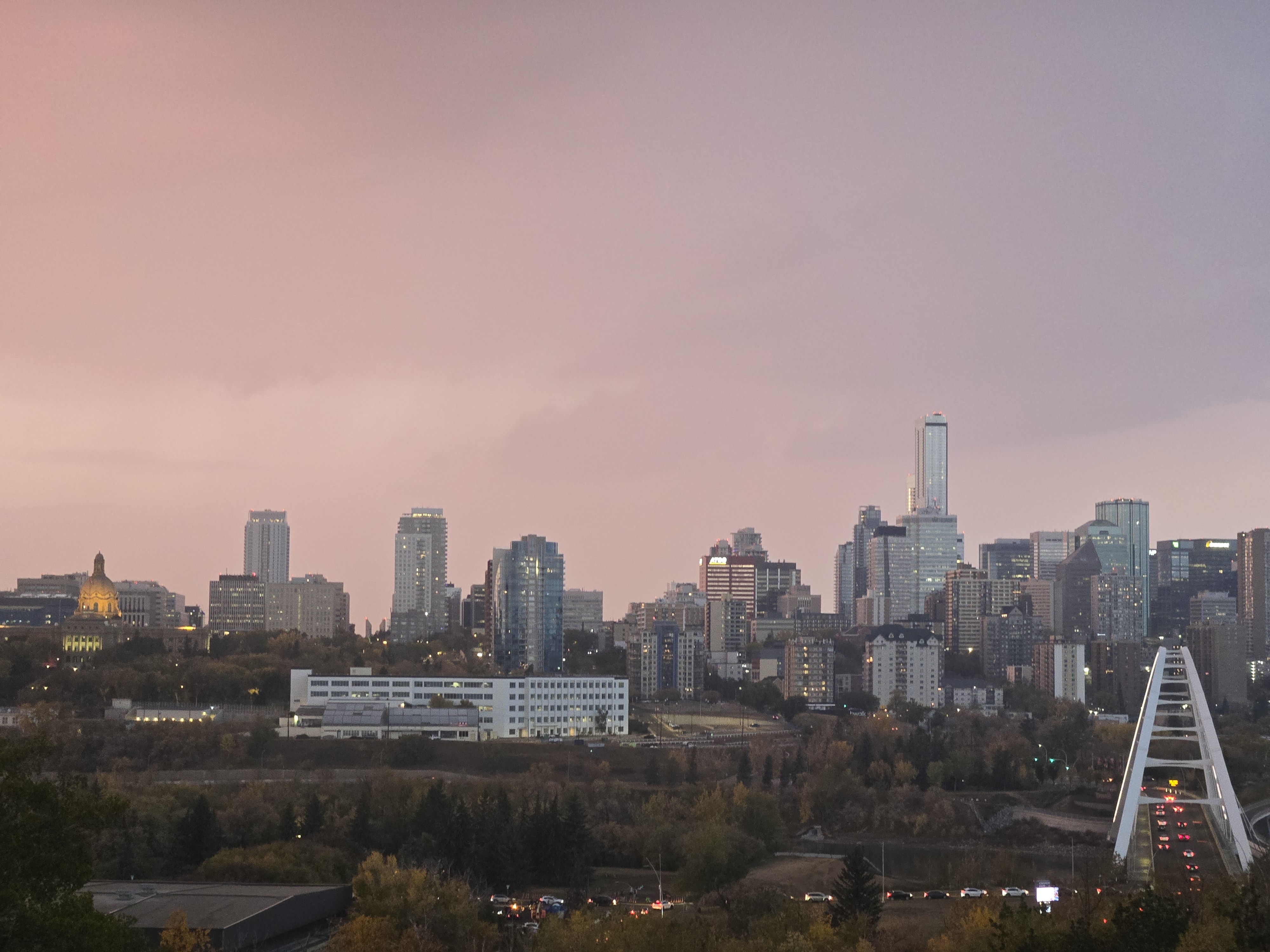 Edmonton skyline at dusk